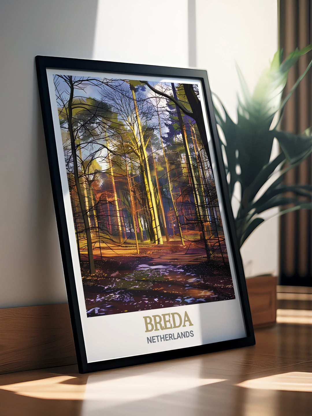 Netherlands travel gift featuring a detailed illustration of Mastbos Forest a unique and thoughtful present for art lovers and those who appreciate European nature