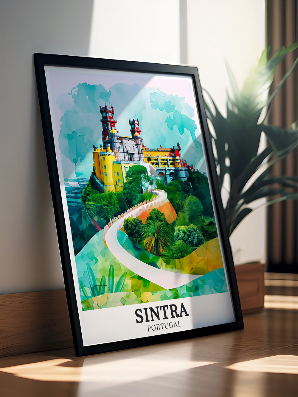 Sintra Art depicting the beautiful Pena National Palace Sao Pedro de Penaferrim ideal for sophisticated home decor and elegant living room pieces