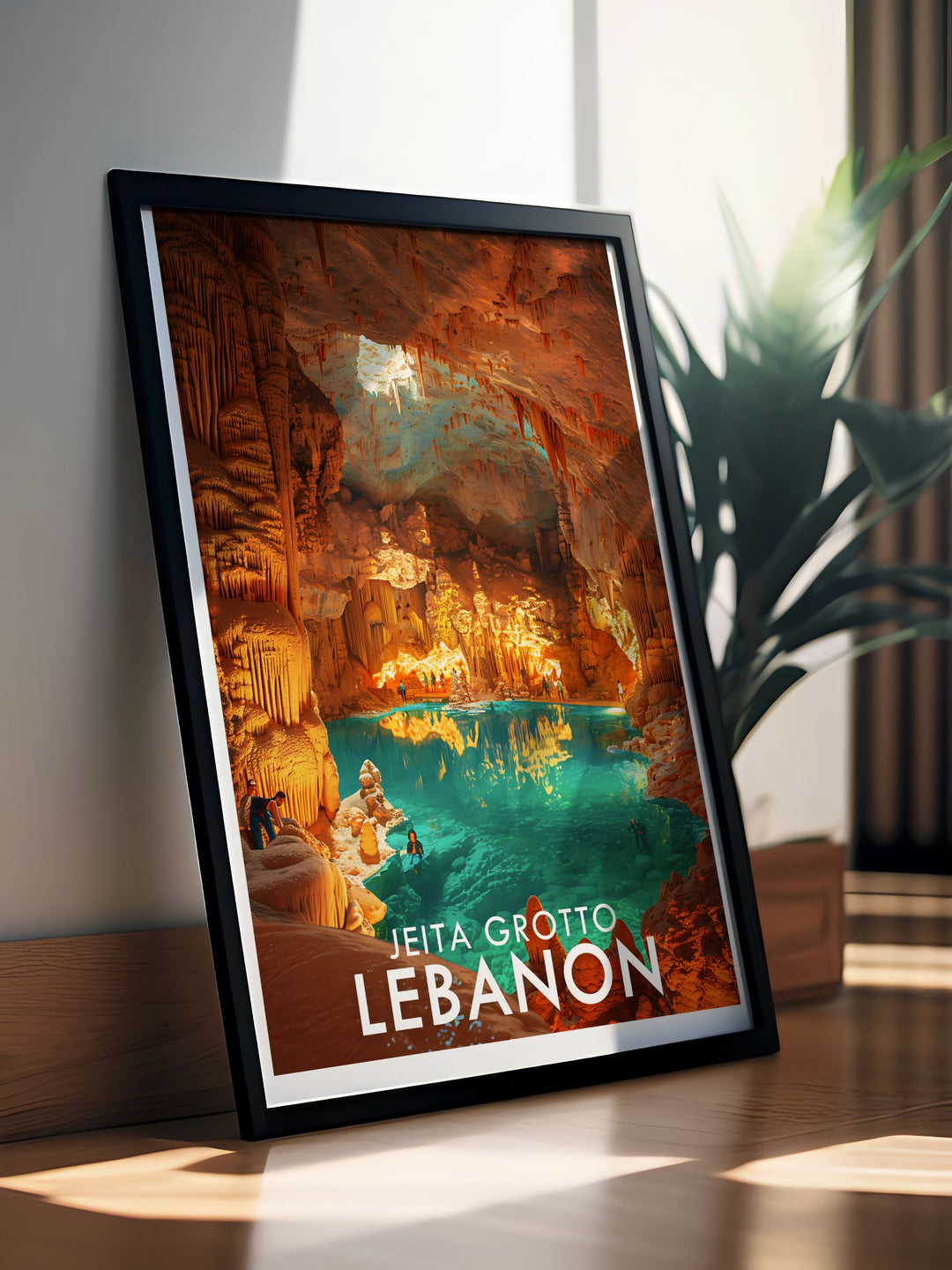Beirut Wall Art showcasing the essence of Lebanons bustling markets and serene vistas paired with Jeita Grotto photography bringing a touch of nature's wonder and culture to your home decor