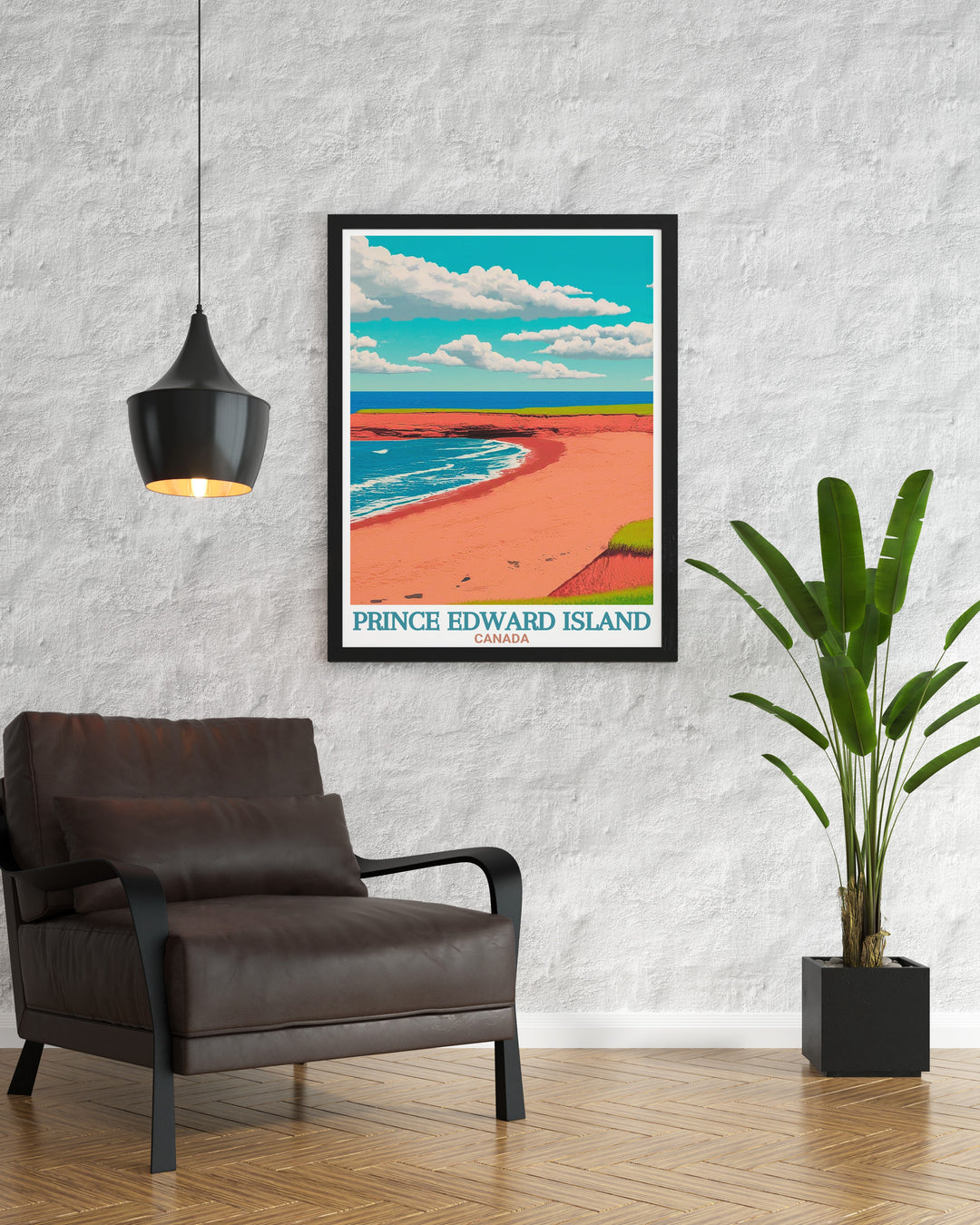 Enhance your living room with Cavendish Beach stunning prints showcasing the tranquil beach views and picturesque lighthouse of Prince Edward Island providing perfect wall décor that exudes elegance and charm for your home.