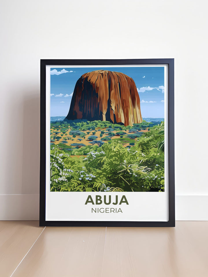 Nigeria Wall Art depicting Zuma Rock offering a stunning visual representation of this iconic location in Lagos perfect for home decor travel posters and unique gifts for special occasions like birthdays and anniversaries