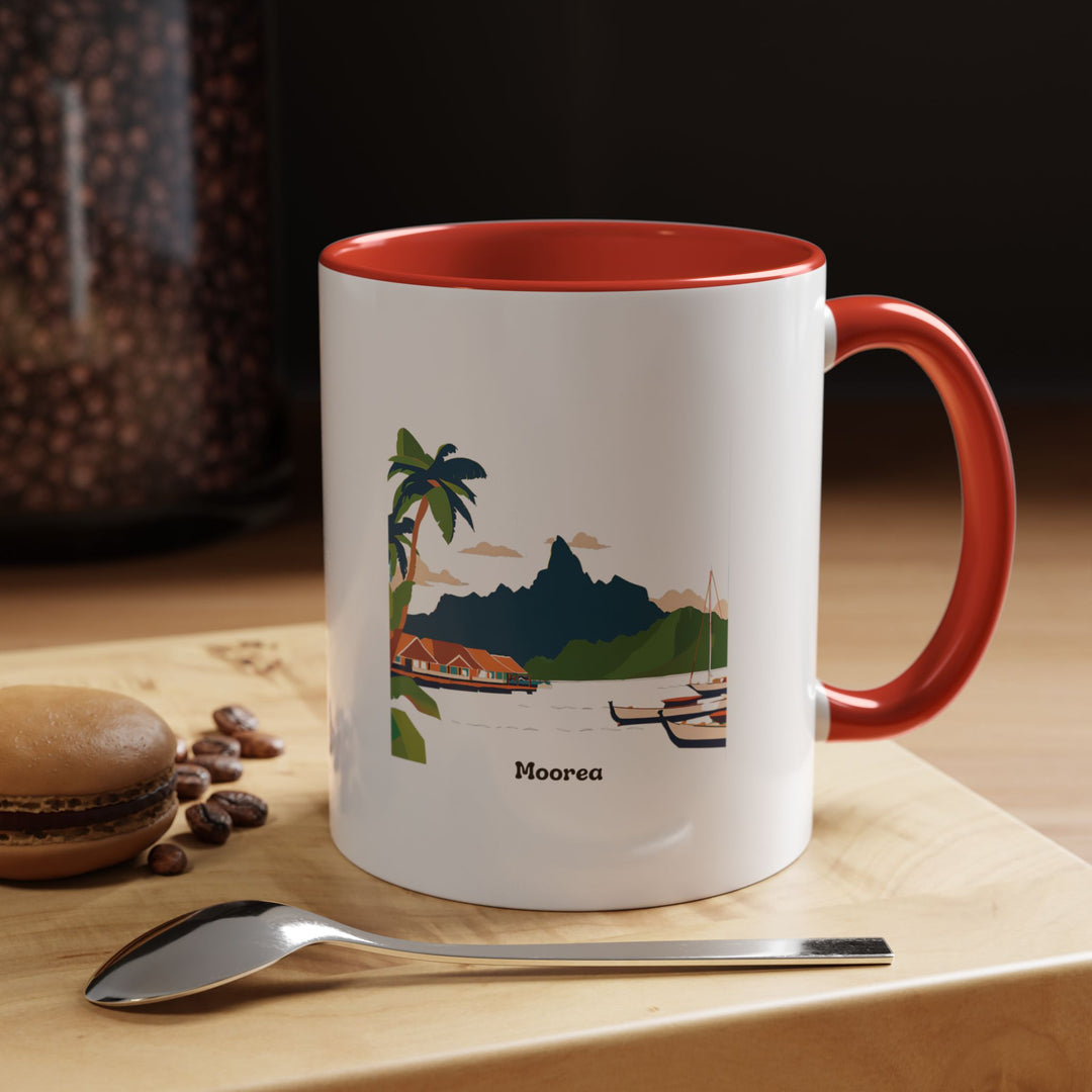 The Mo'orea Mug is a premium ceramic cup with bold artwork inspired by the serene beauty of Mo'orea’s landscapes. Dishwasher safe and durable, it is perfect for coffee or tea lovers and makes a memorable souvenir or gift.