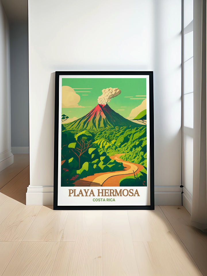 Costa Rica Wall Art featuring Playa Hermosa and Rincon de la Vieja National Park a perfect addition to any home decor bringing the natural beauty of Costa Ricas beaches and national parks into your living space with vibrant colors and stunning details