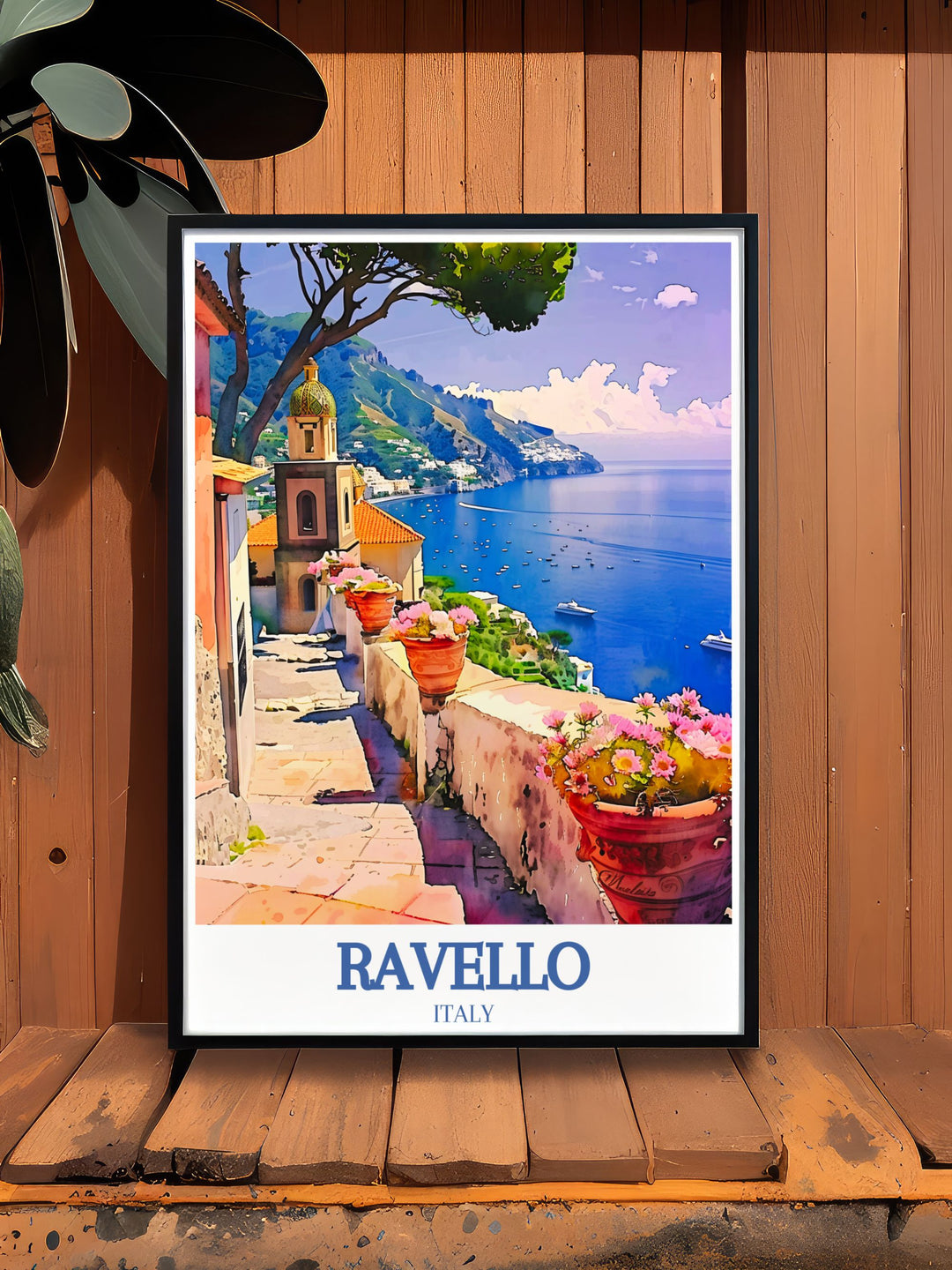 Villa Rufolo Amalfi coast stunning prints highlighting its elegant architecture and scenic views. Ideal for creating sophisticated home decor these minimalist art prints make perfect travel souvenirs and unique gifts for art lovers