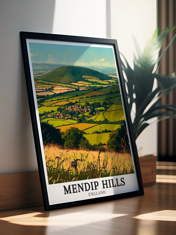 Featuring the Mendip Hills, Somerset Levels, and Blackdown Hills, this wall poster highlights the charm and tranquility of these famous AONBs. Ideal for nature enthusiasts, the artwork celebrates Englands rural landscapes in stunning detail.