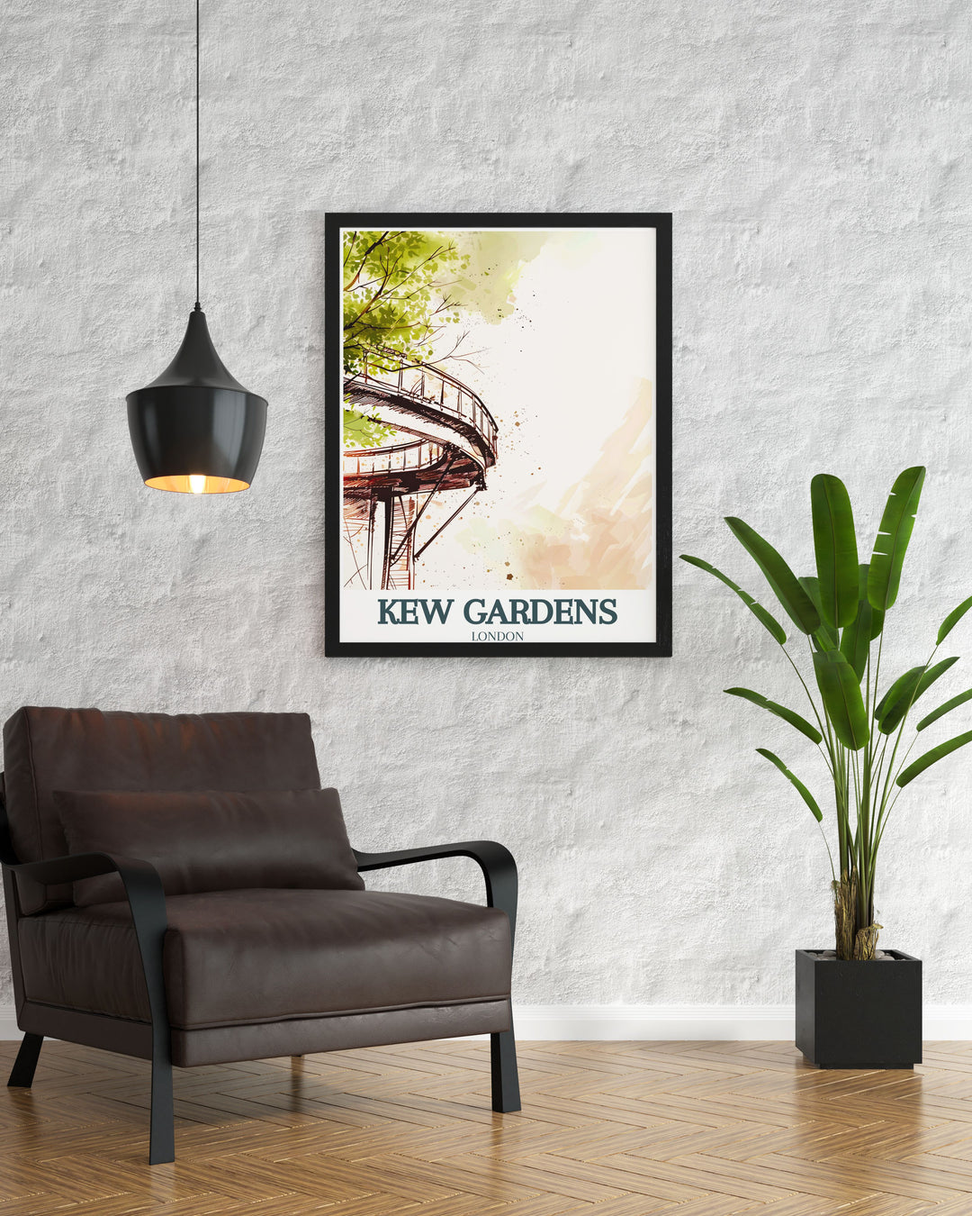 Kew Gardens Art Print showcases the Treetop Walkway and Arboretum in a detailed black and white style. This fine line artwork captures the essence of one of Englands most renowned landmarks, offering a beautiful and elegant addition to any room. Great for gifting or adding to your personal art collection.