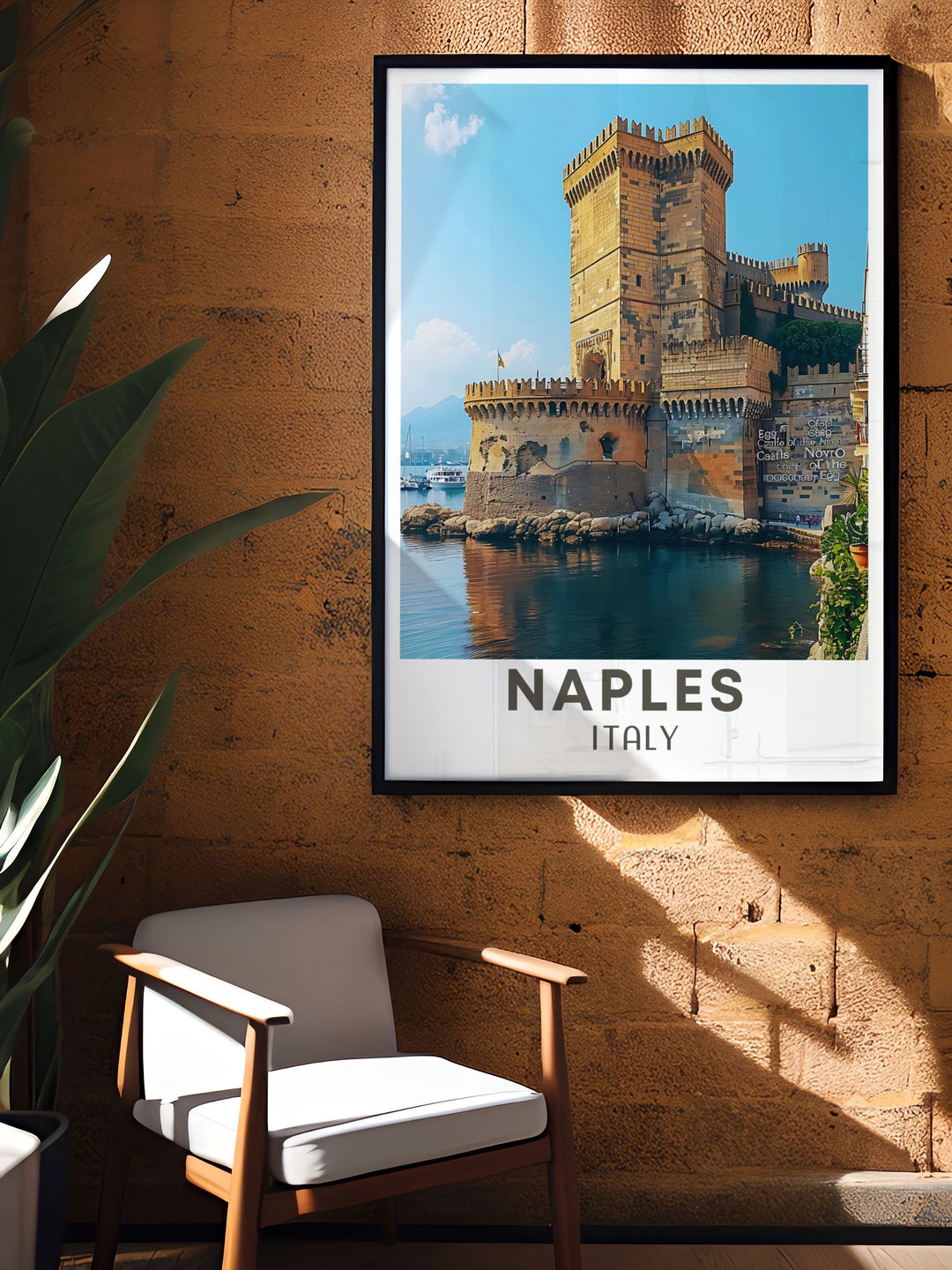 Castel dell Ovo Prints capturing the detailed beauty of the ancient castle as seen from Naples Italy. Ideal for home decor and travel enthusiasts. Perfect for adding a touch of Italys rich heritage to your space.