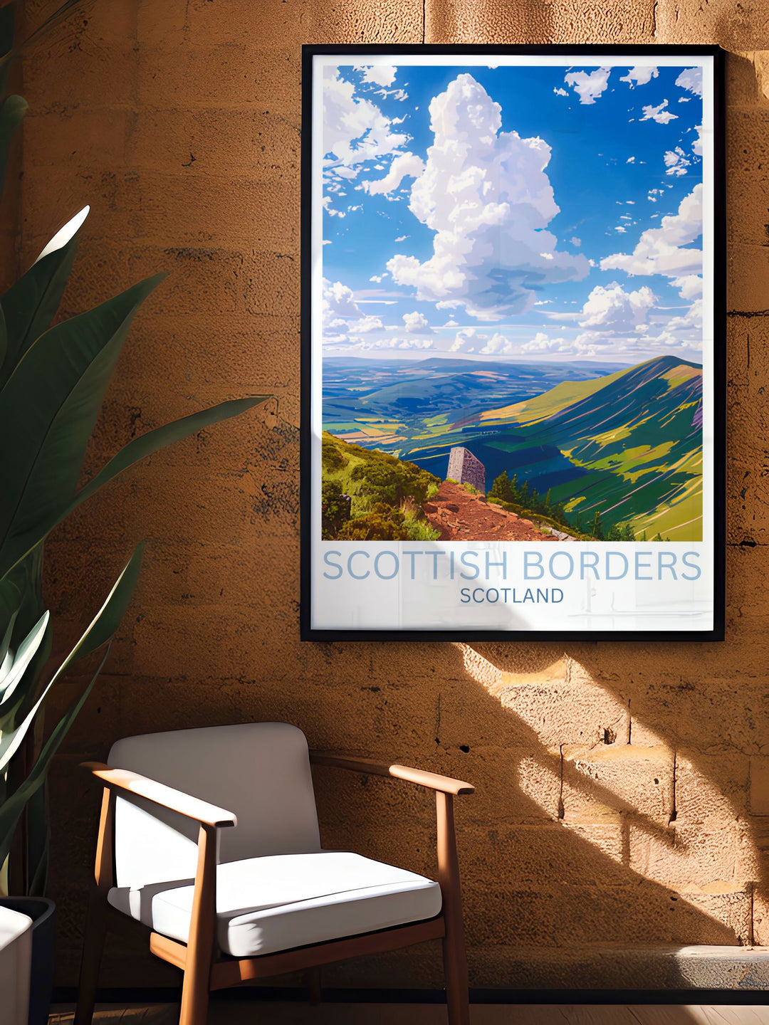 Transform your living space with the breathtaking beauty of the Eildon Hills and Scottish Borders This poster is perfect for those seeking elegant home decor inspired by Scotlands rich landscapes and offers a timeless piece of art for nature enthusiasts