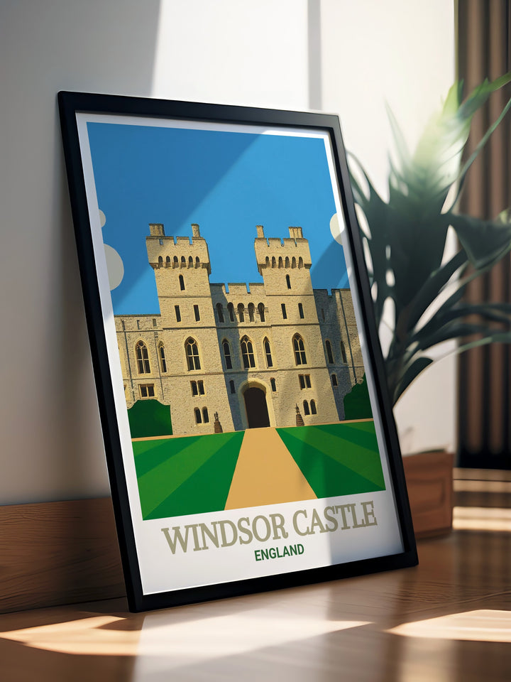 Balmoral Castle vintage style travel poster, emphasizing the historical and scenic charm of this royal residence. This art print is perfect for lovers of vintage travel posters and royal history, making a beautiful addition to any collection.