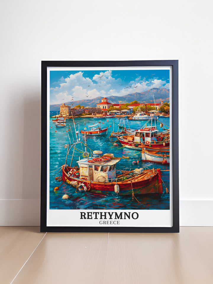 Rethymno Gift featuring Rethymno Harbour Crete offers a thoughtful and elegant present for lovers of Greece this Greece Island Decor adds a sophisticated touch to any room perfect for birthdays anniversaries or special celebrations