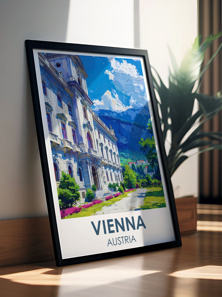 Beautiful Vienna Wall Art depicting Belvedere Palace in all its splendor an excellent addition to your home decor bringing a touch of sophistication and European elegance to any room