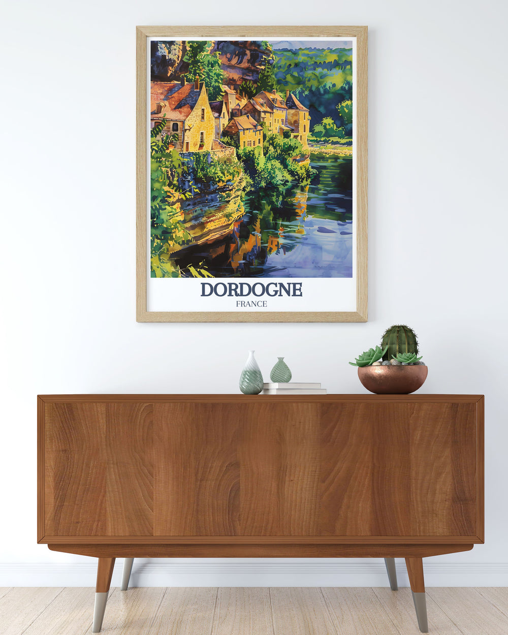 Stunning Dordogne River and La Roque Gageac travel print showcasing the serene beauty and historical significance of this enchanting region perfect for France art lovers