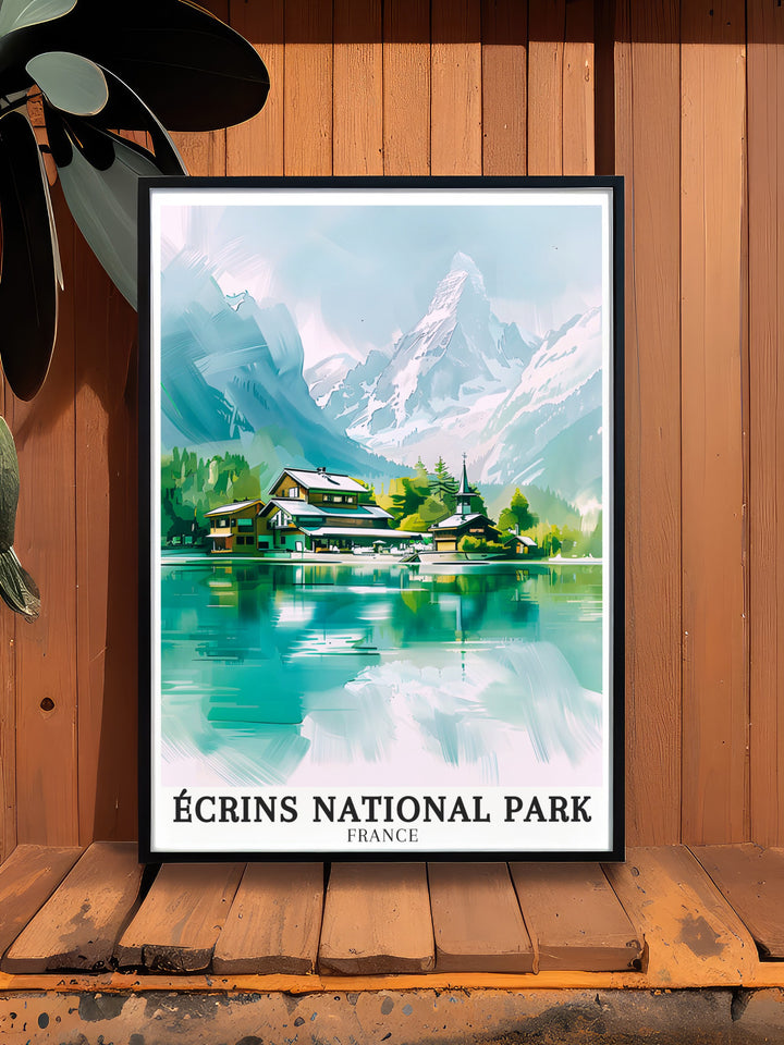 Elegant Ecrins Wall Art capturing Barre des Ecrins and Lac Leman ideal for creating a stunning focal point in living rooms or any refined space