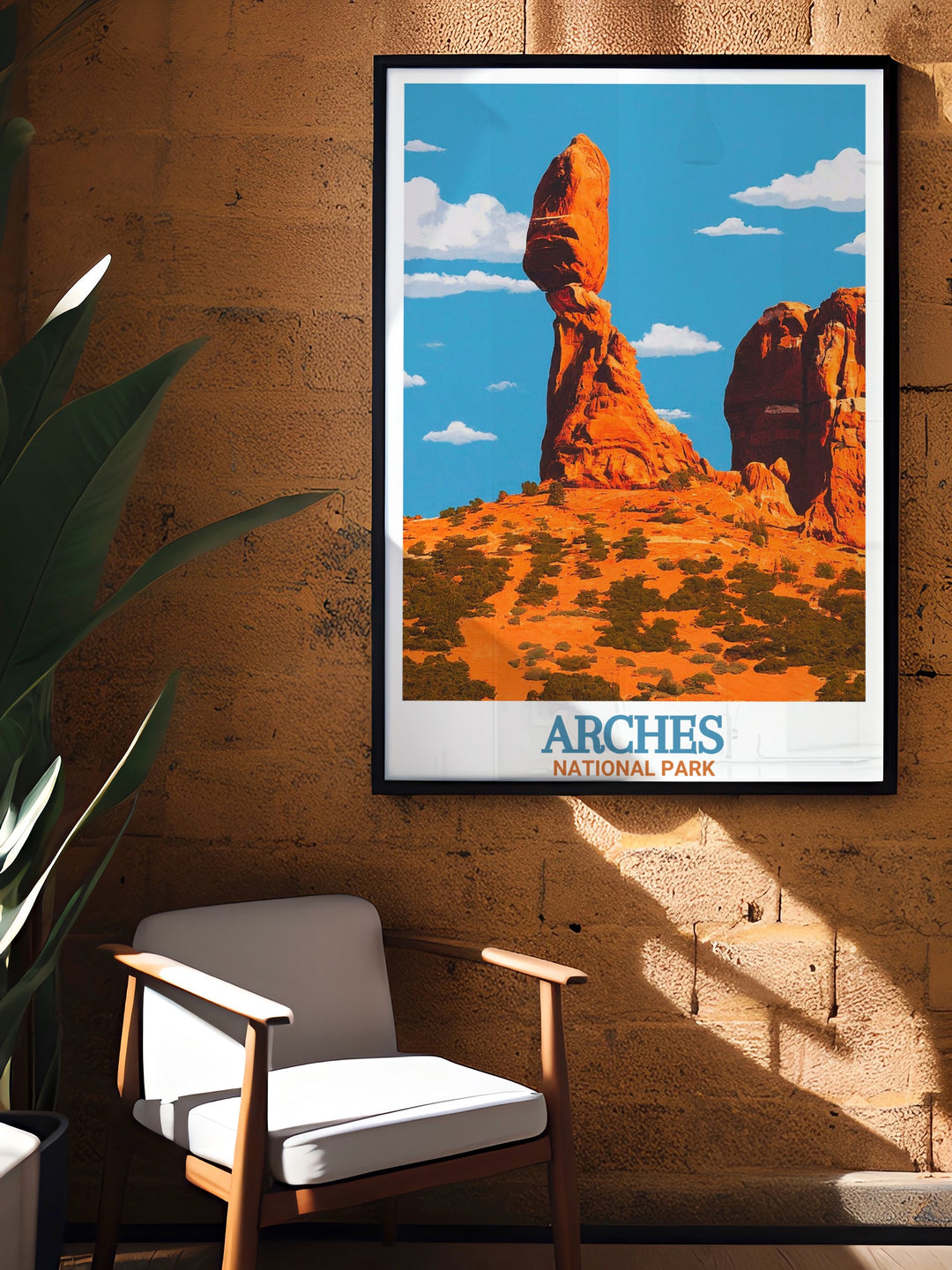 High quality Balanced Rock artwork from Arches National Park printed on premium paper using fade resistant inks ensuring longevity and vibrant colors making it a timeless addition to any art collection.