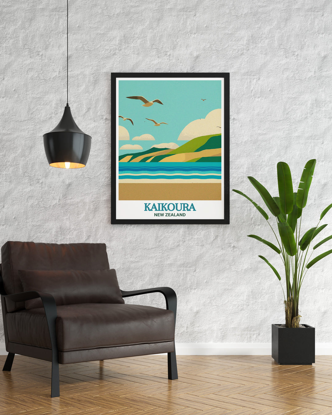 Presenting a vintage inspired illustration of Kaikoura Beach, this poster captures the essence of New Zealands coastline, where natures grandeur is on full display. The artwork is a great way to celebrate the iconic beauty of Kaikoura in your decor.