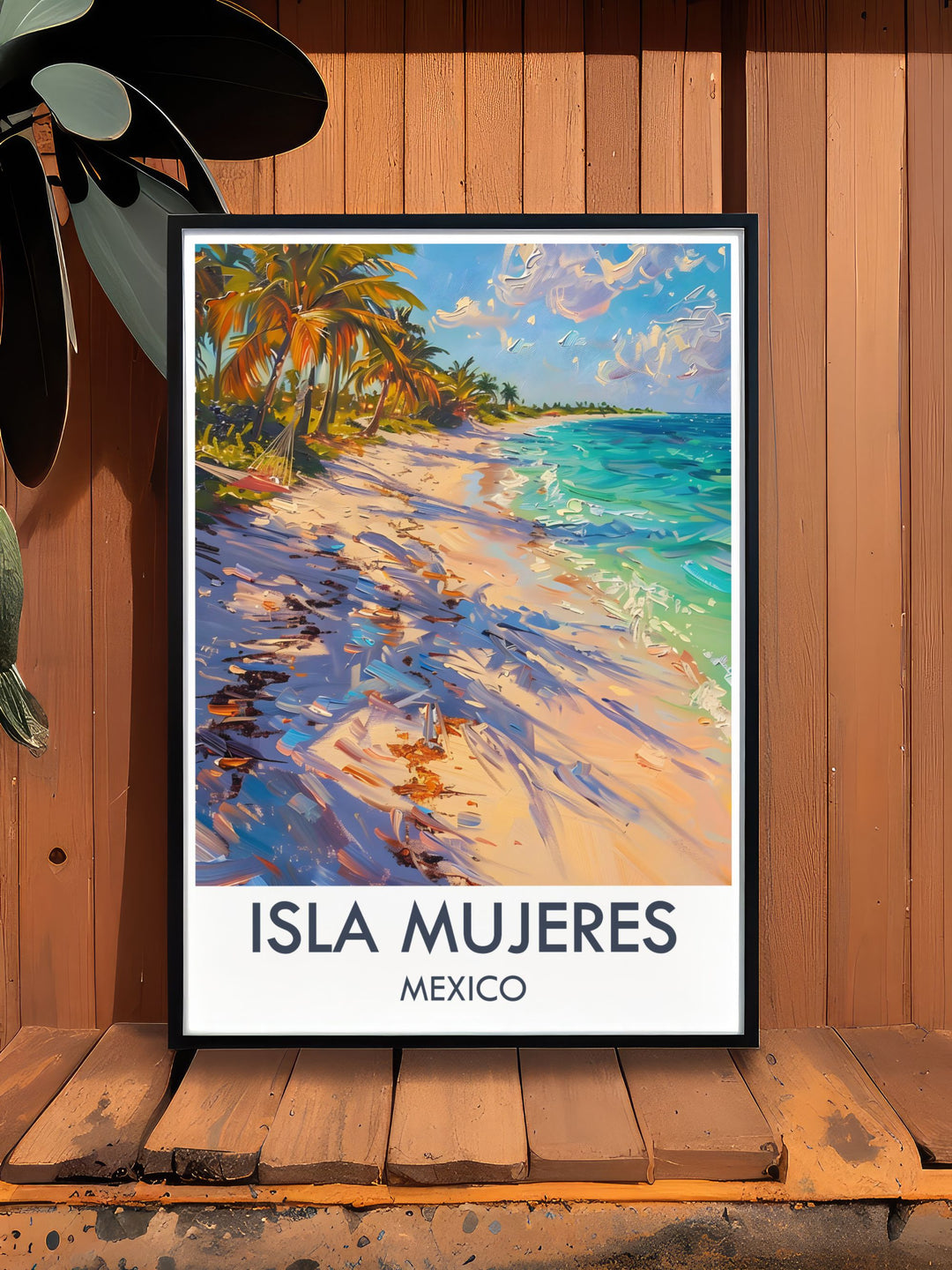Fine art print of Isla Mujeres, showcasing its serene beaches and vibrant marine life, ideal for adding a touch of tropical elegance to your home decor.