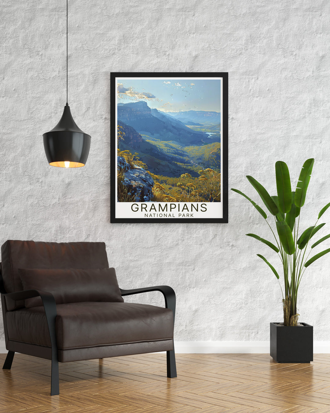 Celebrate Australias Grampians National Park with this travel poster featuring the iconic Boroka Lookout. The artwork brings the beauty of Australias towering peaks and serene valleys into your living space, making it perfect for anyone who enjoys the scenic wonders of the great outdoors.