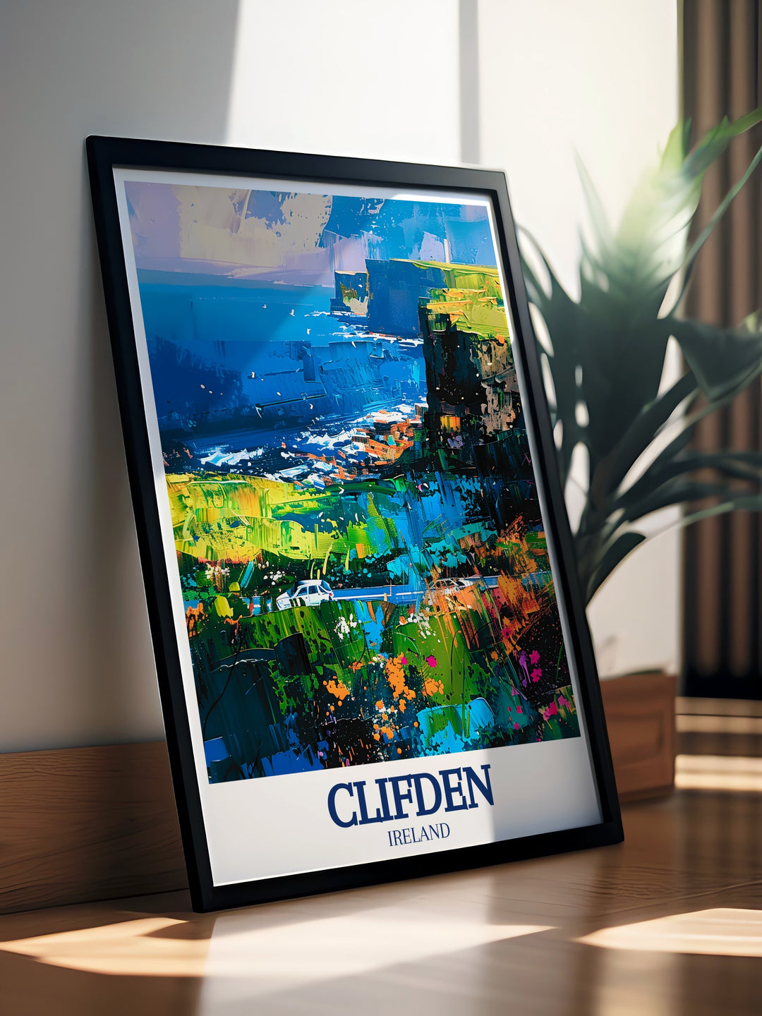 Art print of Clifden Bay and the surrounding Wild Atlantic Way, capturing the natural beauty and tranquil atmosphere of this iconic Irish location. A must have for lovers of Irish landscapes.