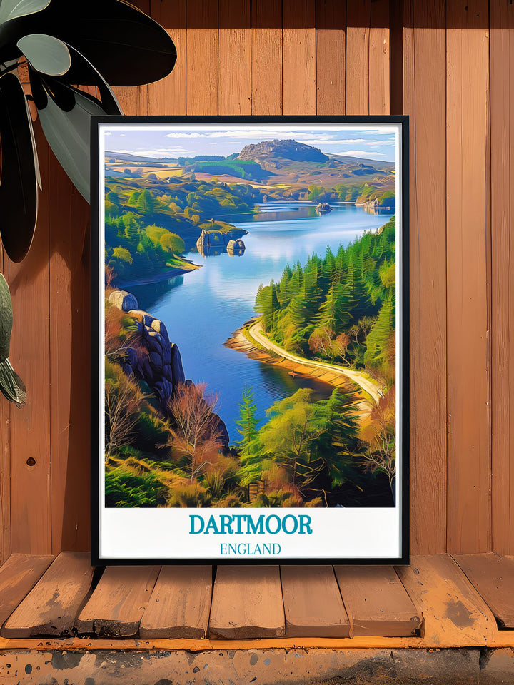 Gallery wall art showcasing the stunning views of Burrator Reservoir, reflecting the natural beauty and tranquility of Dartmoor National Park.
