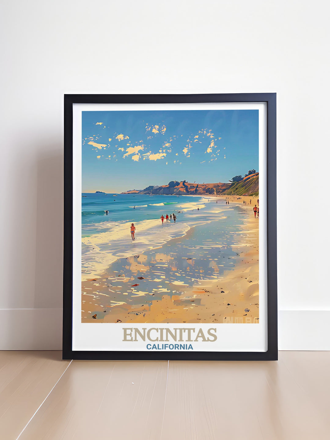 Moonlight State Beach wall art brings the peaceful beauty of Encinitas to life, featuring soft waves and sun kissed skies. This California travel print is perfect for anyone looking to add a touch of coastal charm to their home or give a personalized gift with a beachy feel.