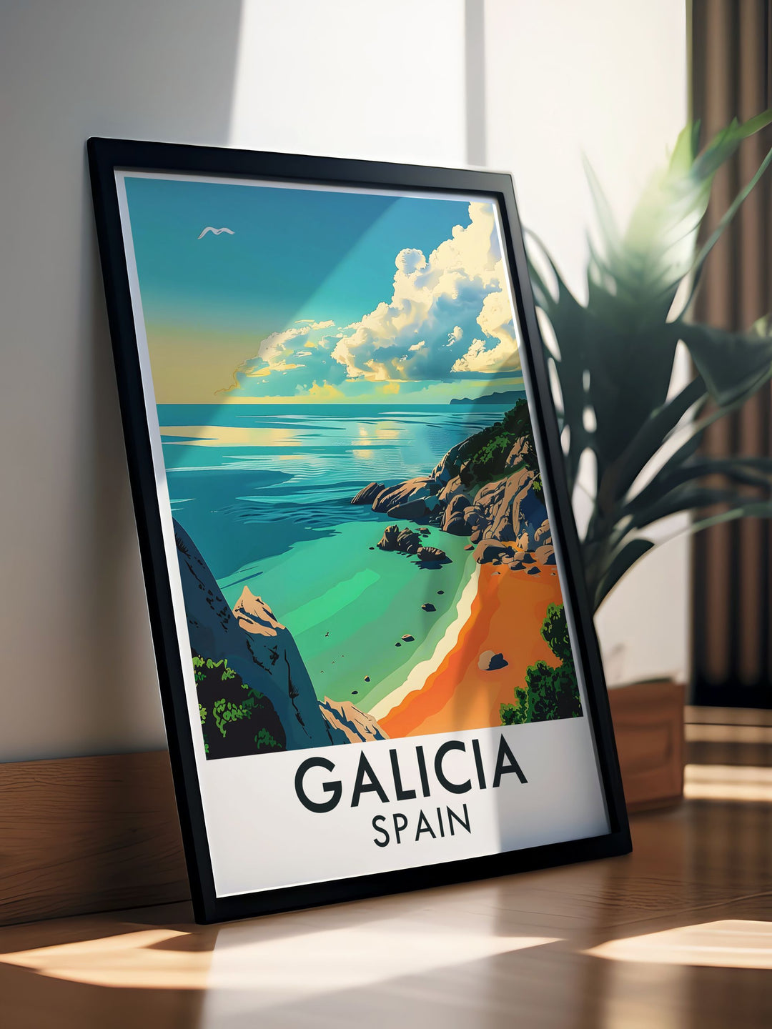 Featuring the panoramic viewpoints and hiking trails of the Cíes Islands, this poster invites viewers to embark on an adventure.
