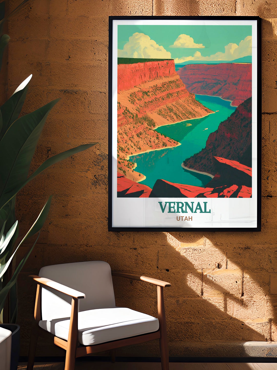 A travel poster featuring the iconic landscapes of Utah, including Vernal and Flaming Gorge. This vintage style poster is perfect for those who love the great outdoors, offering a visual journey through some of the states most breathtaking scenery. Ideal for home decor or as a thoughtful gift.