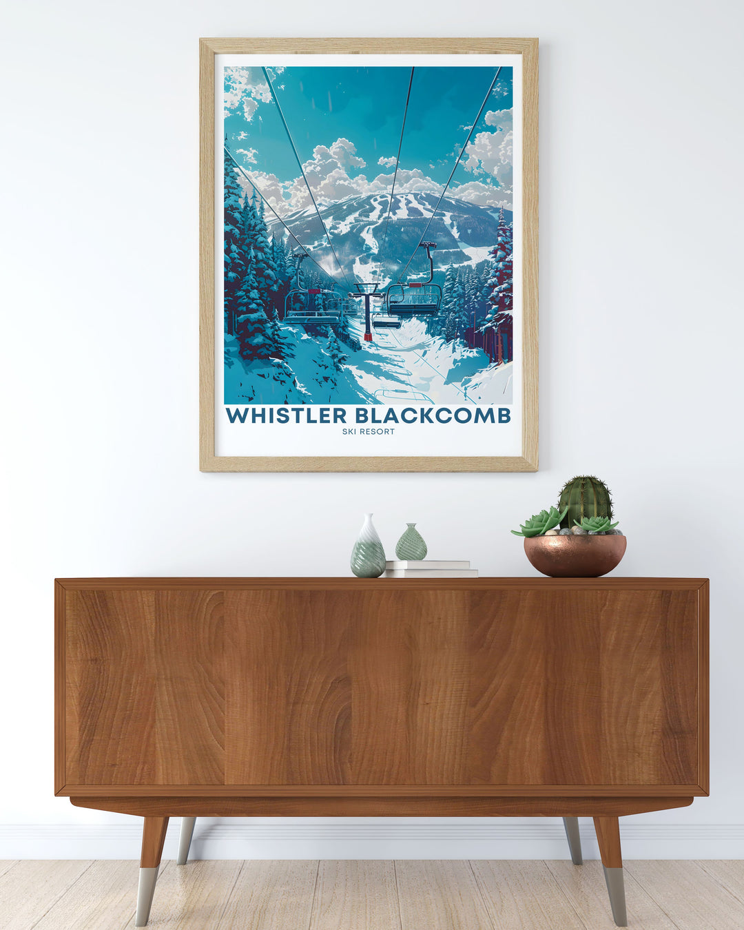 Whistler peak chair lifts prints showcasing the scenic lift rides at Whistler Blackcomb, ideal for home decor and gifts for skiing and snowboarding enthusiasts who admire Whistler Canadas winter landscape.
