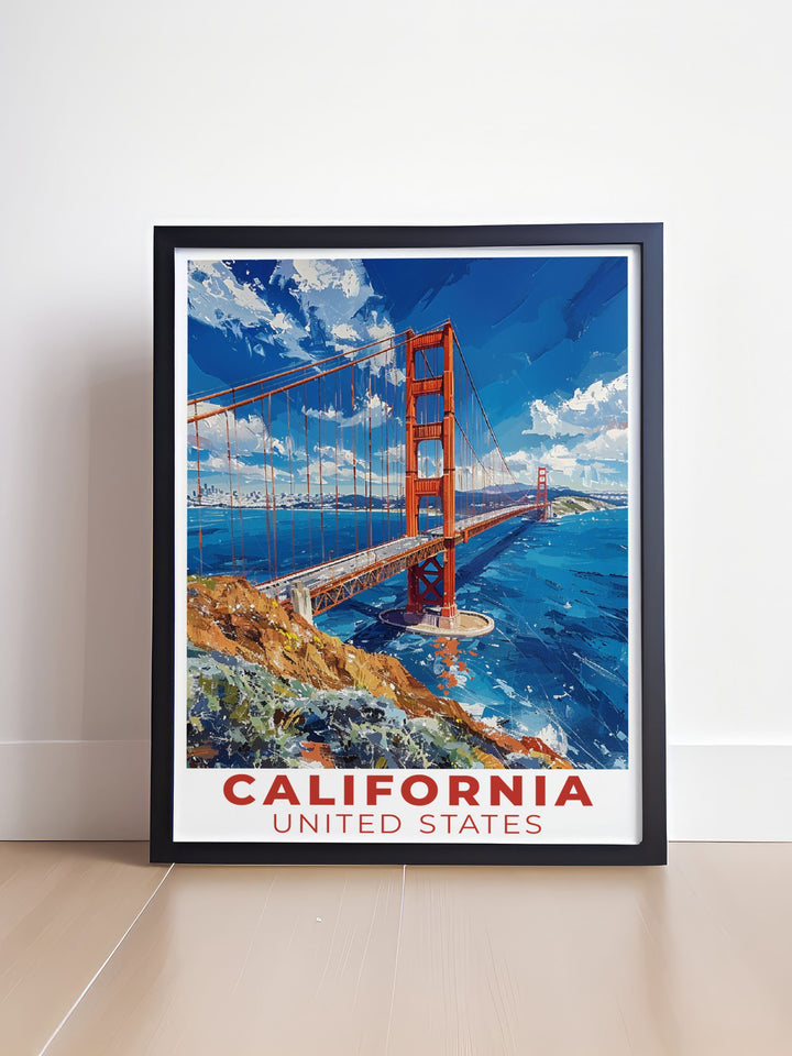 Stunning Golden Gate Bridge poster highlighting the architectural marvel of San Francisco ideal for home decor and travel enthusiasts who appreciate Californias iconic landmarks a perfect addition to any art collection or wall display