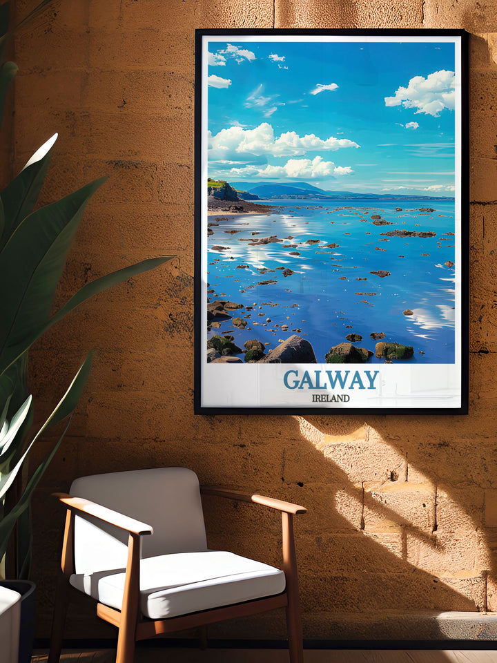 Experience the historical allure of Galway with this beautifully illustrated poster. Depicting iconic landmarks such as Lynchs Castle and St. Nicholas Collegiate Church, this piece celebrates the citys rich past and cultural vibrancy, making it a perfect addition to any history enthusiasts collection.