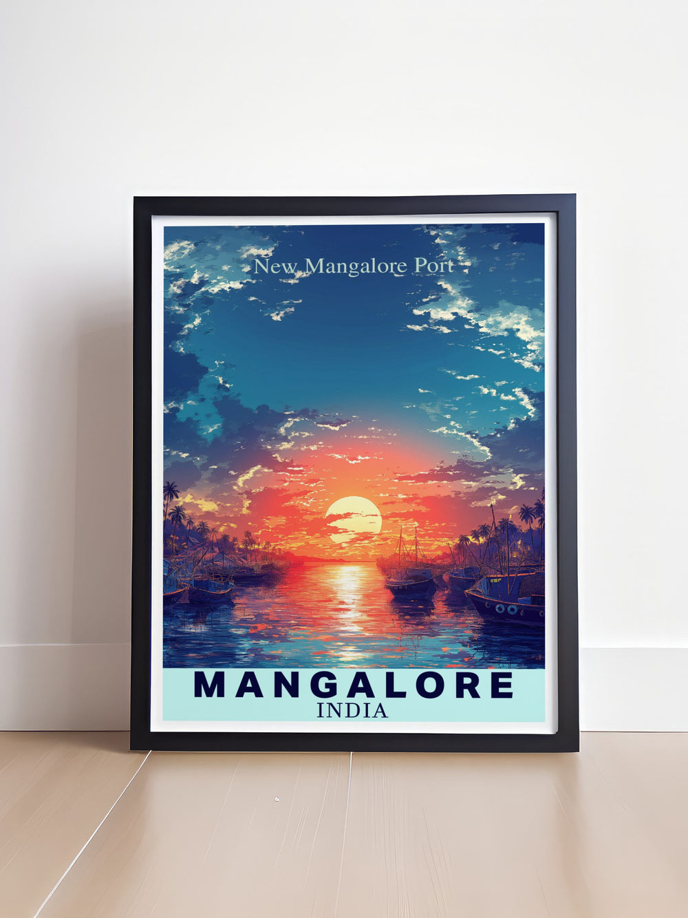 Featuring the scenic beauty of Mangalore, this poster showcases the citys dynamic coastline and lush landscapes, making it an ideal piece for those who appreciate the diverse and vibrant culture of Karnataka.