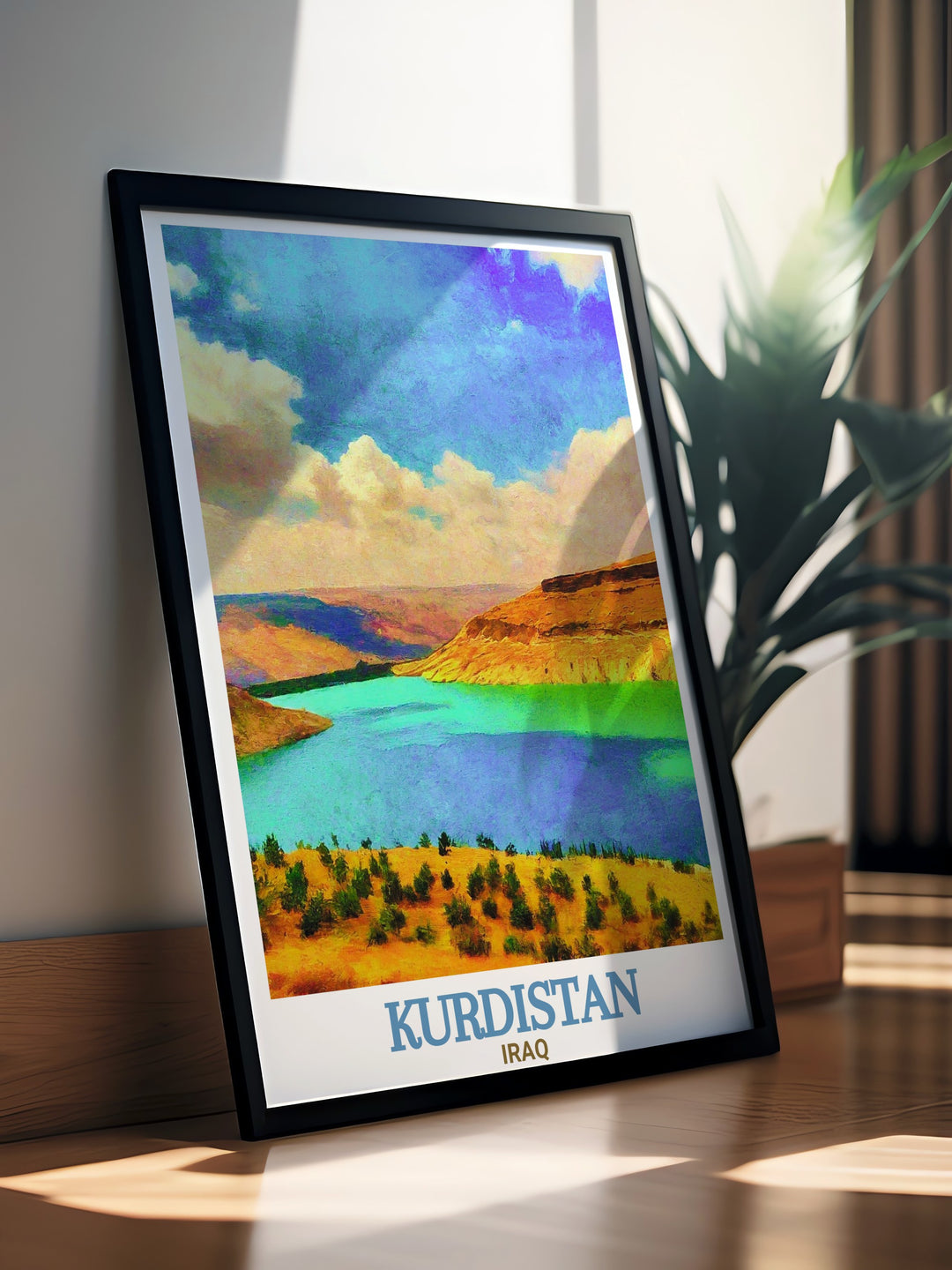 Mount Halgurd, a natural wonder in Iraqs Kurdistan region, is elegantly depicted in this black and white travel print. Its clean and simple lines create a sophisticated aesthetic ideal for home décor.