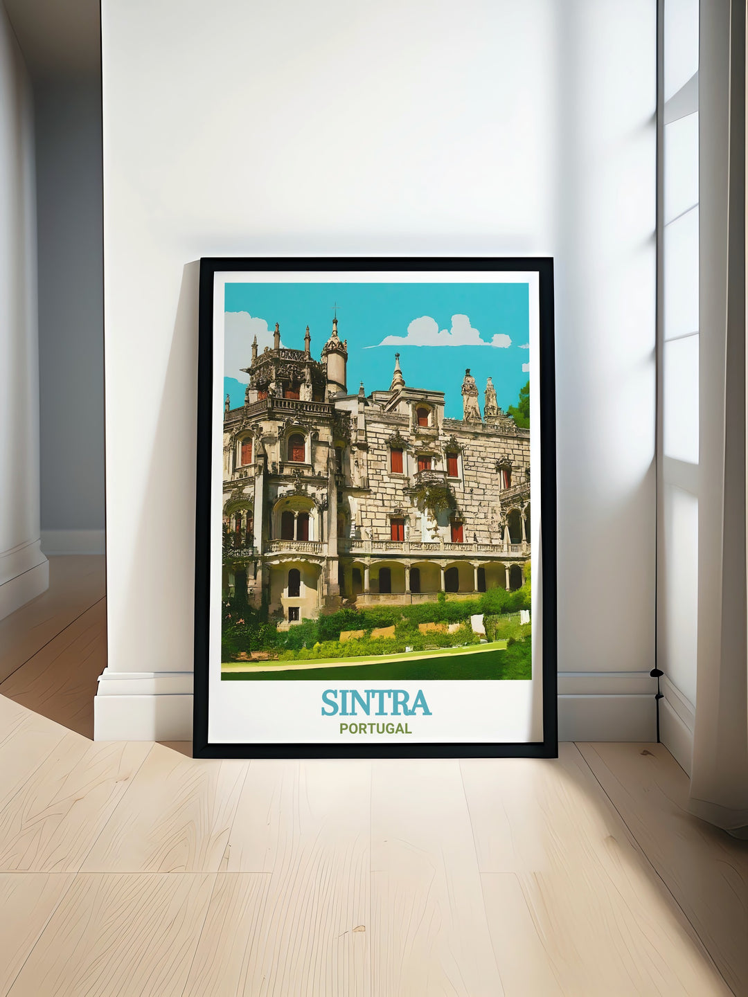 Featuring the enchanting Quinta da Regaleira estate in Sintra, Portugal, this travel print captures the beauty and mystery of this historic landmark. Ideal for anyone who loves architecture and history, this poster makes a thoughtful gift for art lovers and travelers alike.