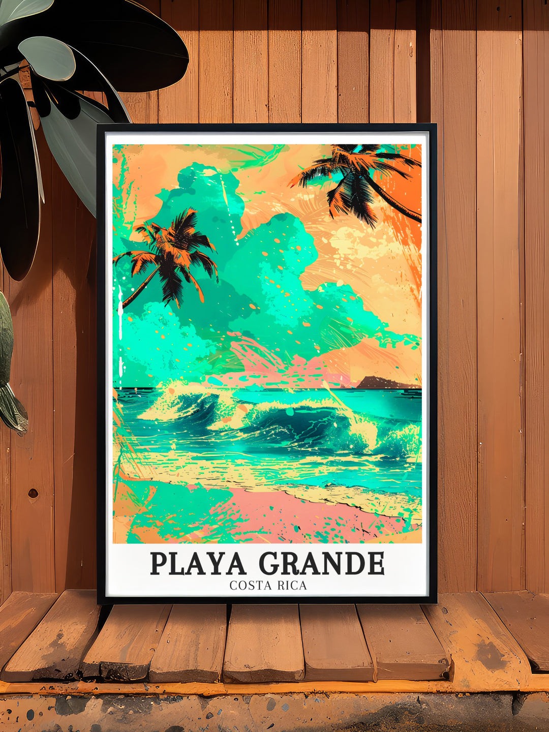 Featuring Playa Grandes iconic coastline, this Costa Rica travel print showcases the best of the Pacific coast. This poster is ideal for nature enthusiasts, surfers, and anyone who loves the beach.