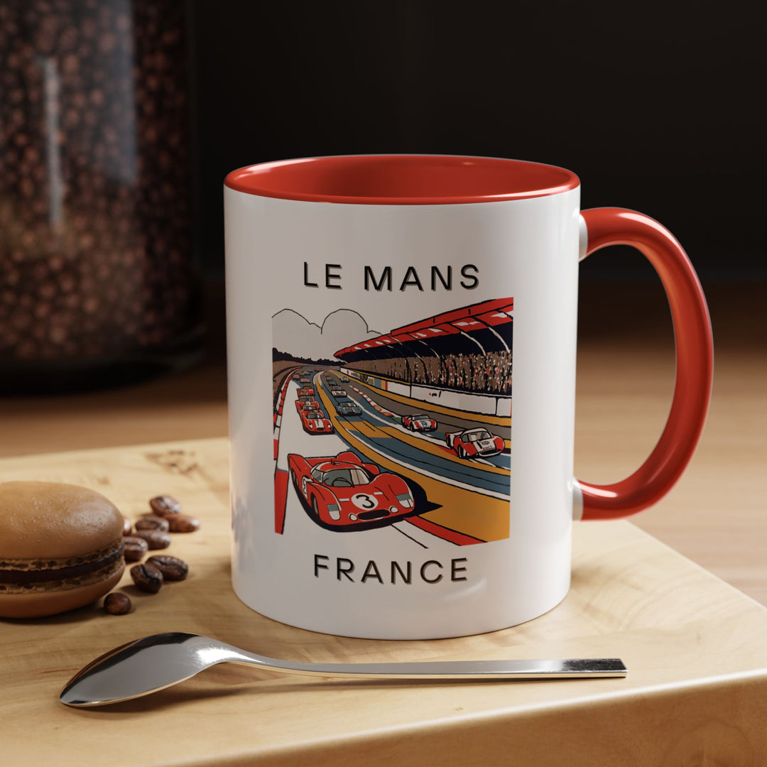 A beautifully designed Le Mans France mug celebrating the city's stunning architecture. Perfect for coffee or tea lovers, it features intricate artwork inspired by Le Mans' history and culture. Durable and dishwasher-safe, this mug is a meaningful gift or keepsake.