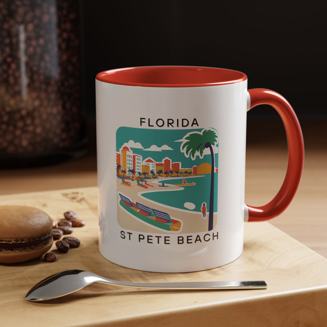 Celebrate the beauty of St. Pete Beach, Florida with this charming mug. Featuring detailed artwork of the beach, this ceramic mug is perfect for everyday use and makes a wonderful gift for travelers and beach lovers. Dishwasher and microwave safe.