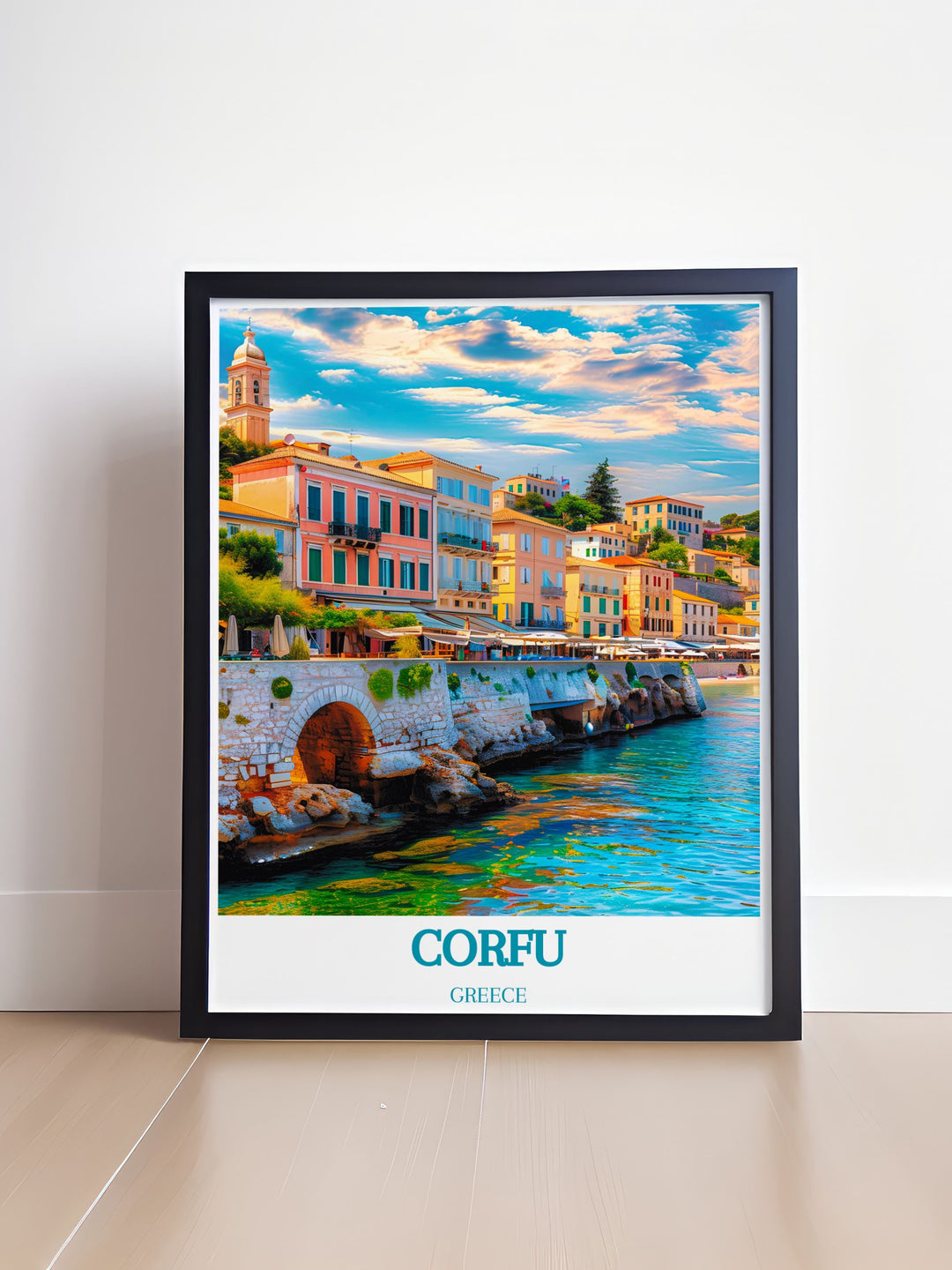 Old Town Corfu poster ideal for those who love Greek history and culture