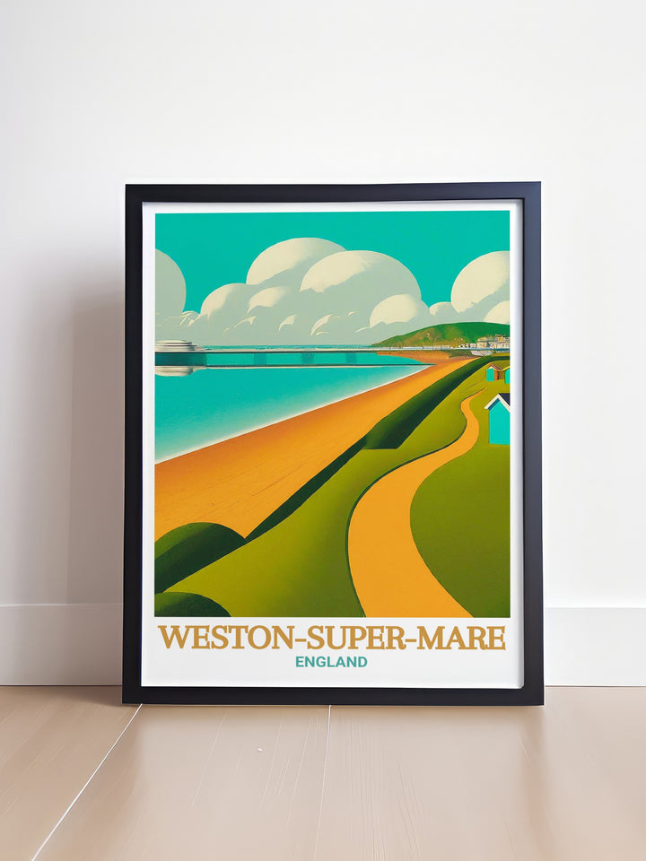 Weston Super Mare Beach framed art captures the relaxing ambiance of this popular seaside destination. Perfect for those who love tranquil coastal scenes, this artwork adds a touch of serenity and natural beauty to any room.