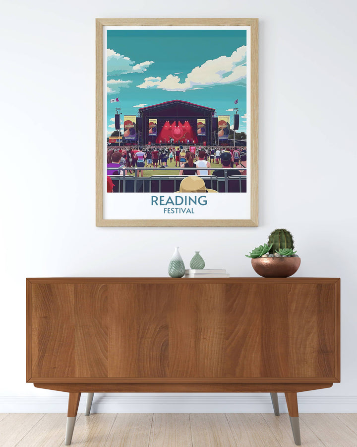 Main Stage print capturing the thrilling moments of Glastonbury Festival with vivid colors and dynamic scenes from the main stage ideal for festival enthusiasts