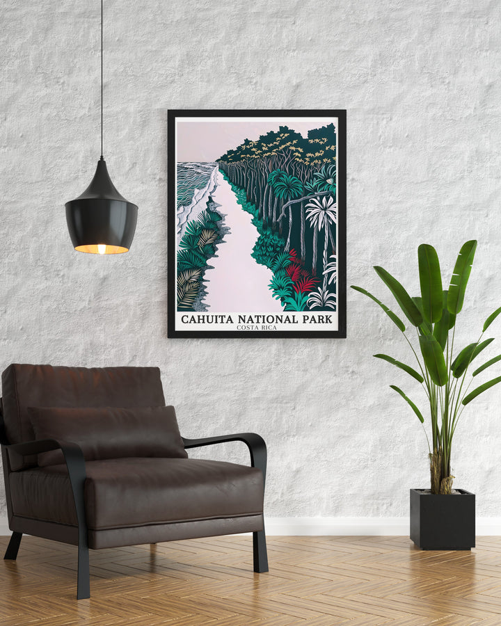 Limon Canvas Art highlights the stunning landscapes of Cahuita National Park, from its diverse wildlife to its pristine beaches. This artwork captures the essence of Costa Ricas natural treasures and makes a perfect gift for travel and nature enthusiasts.