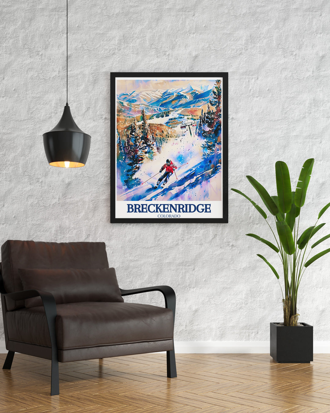 Breckenridge poster print offers a stunning view of Peak 8, capturing the vibrant energy and beauty of the Breckenridge Ski Resort. This travel print is a wonderful addition to any collection, celebrating Colorados alpine heritage.