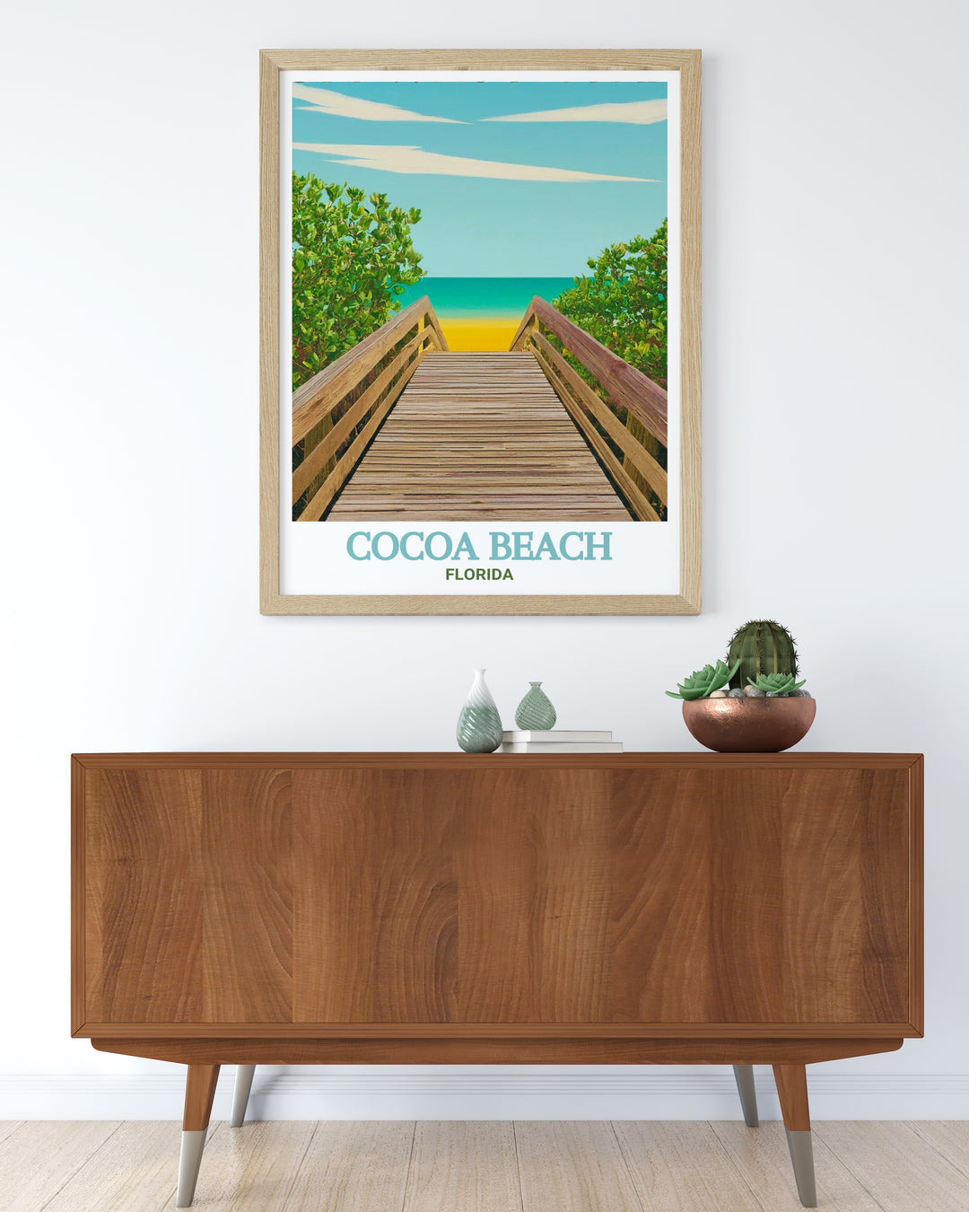 Elegant wall art featuring Lori Wilson Park in Cocoa Beach, Florida. This artwork captures the peaceful atmosphere and natural beauty of the park, offering a visual escape to the sunny shores of Cocoa Beach, ideal for any home decor.