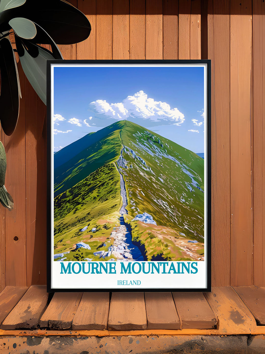 Featuring the iconic peaks and lush valleys of the Mourne Mountains, this poster showcases the regions inviting landscapes, perfect for those who cherish natural and scenic destinations.