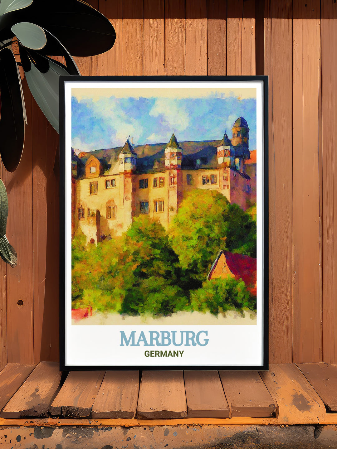 Bring the essence of Germany into your home with this captivating Marburg Castle wall print. The detailed portrayal of the castles architecture highlights its significance in German history, making it a perfect piece for any art collection. This print is a must have for anyone who appreciates the beauty of European landmarks