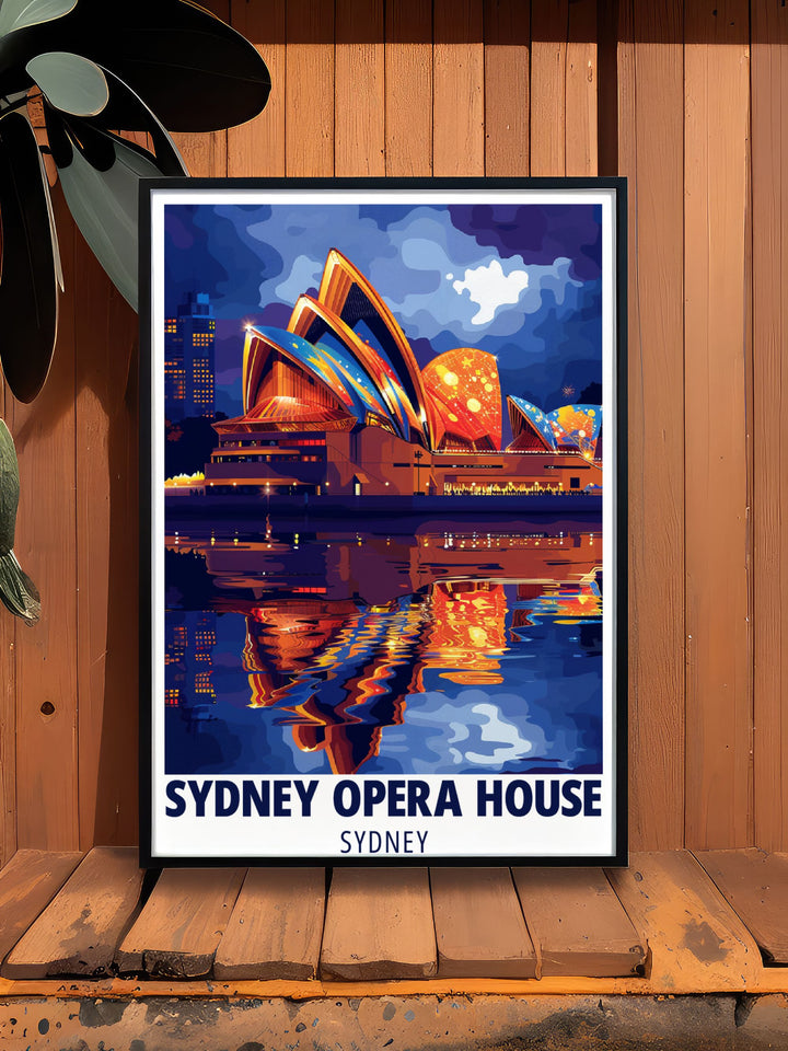 Bondi Beach print including Sydney Opera House capturing the lively atmosphere and natural beauty of this famous Australian beach perfect for beach lovers and travelers