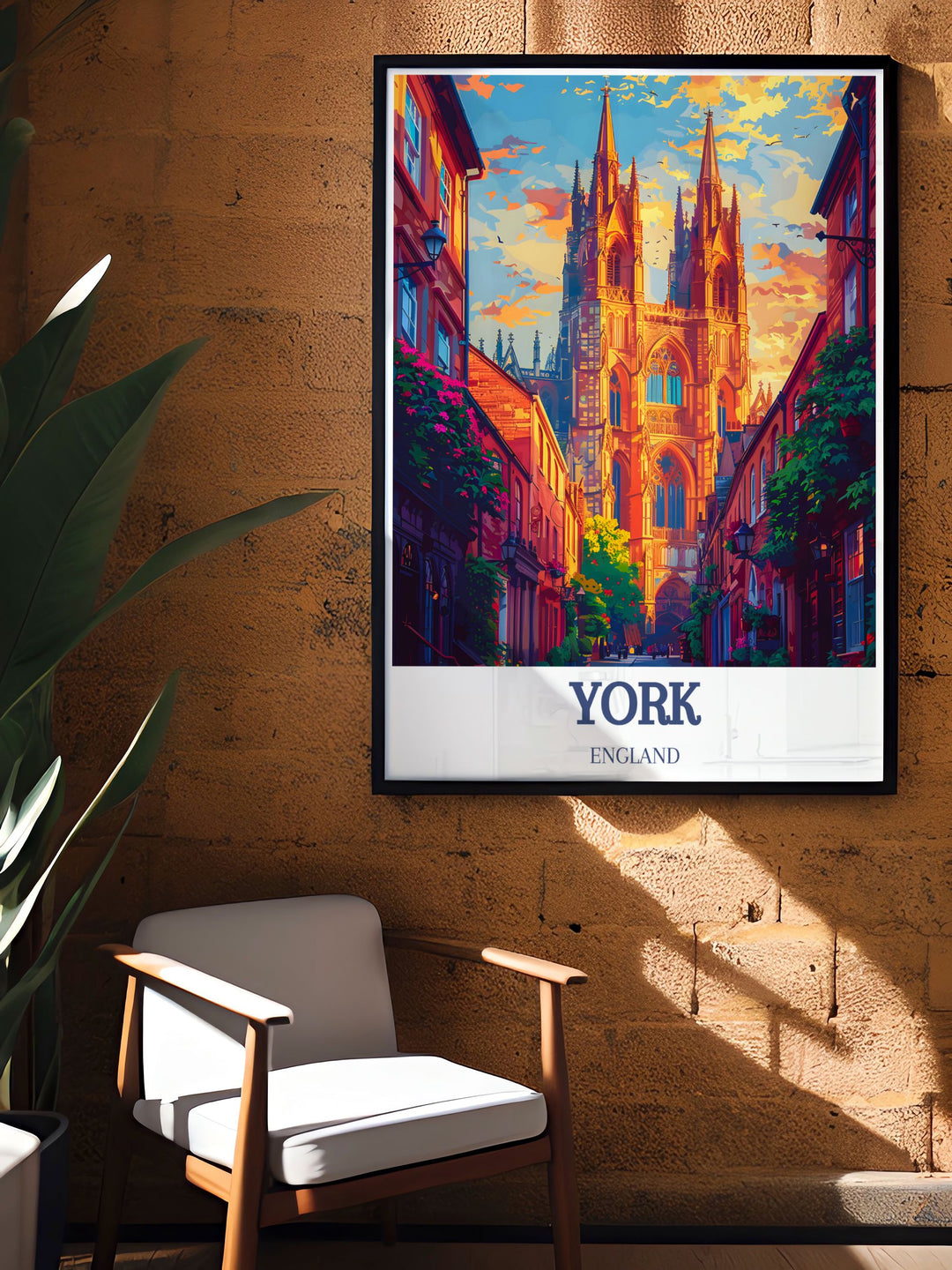 Yorkshire Wolds Art illustrating the scenic beauty and cultural heritage of North Yorkshire. Complements any decor with the historic charm of ENGLAND, York Minster.