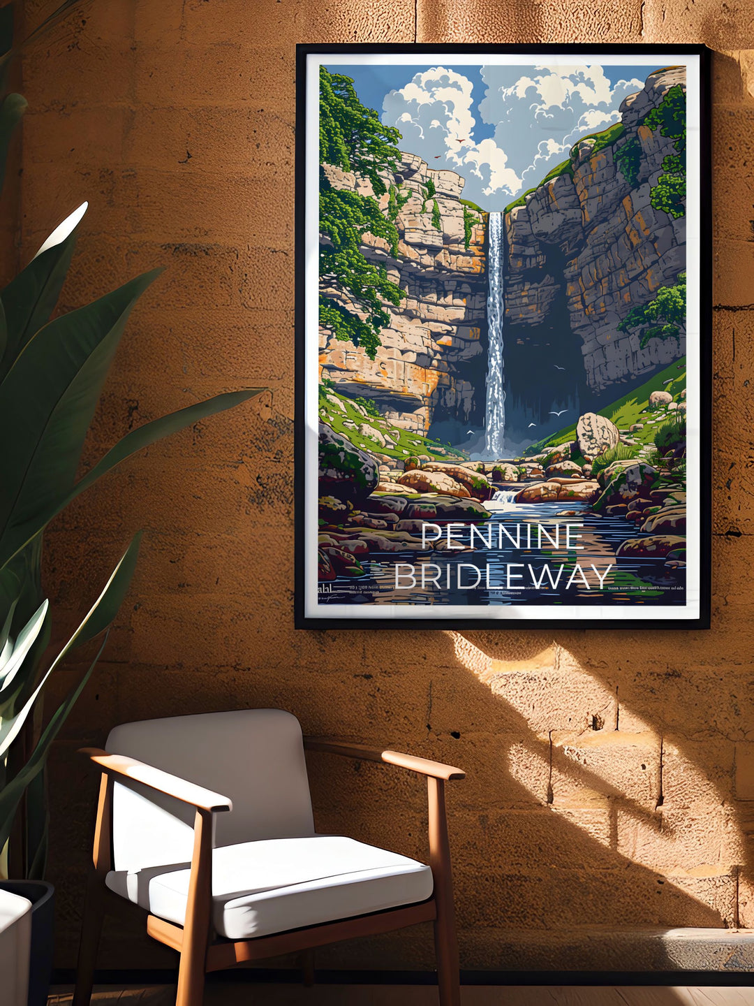 Malham Cove modern decor is the perfect way to bring a touch of the UKs natural beauty into your home. Featuring the iconic cliffs and lush greenery of Malham Cove this Pennine poster is a stunning piece for those who appreciate vintage travel prints and the charm of Cumbrias landscapes