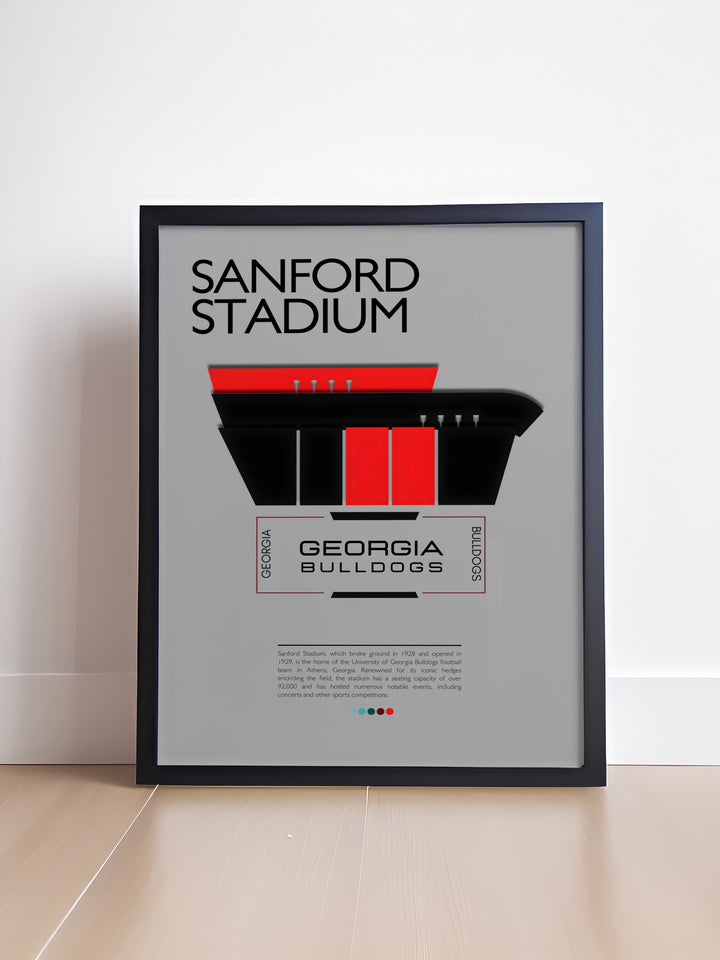 This UGA Bulldogs print featuring Touchdown Jesus at Sanford Stadium makes for thoughtful Fathers Day gifts or a special present for any Georgia Bulldogs fan