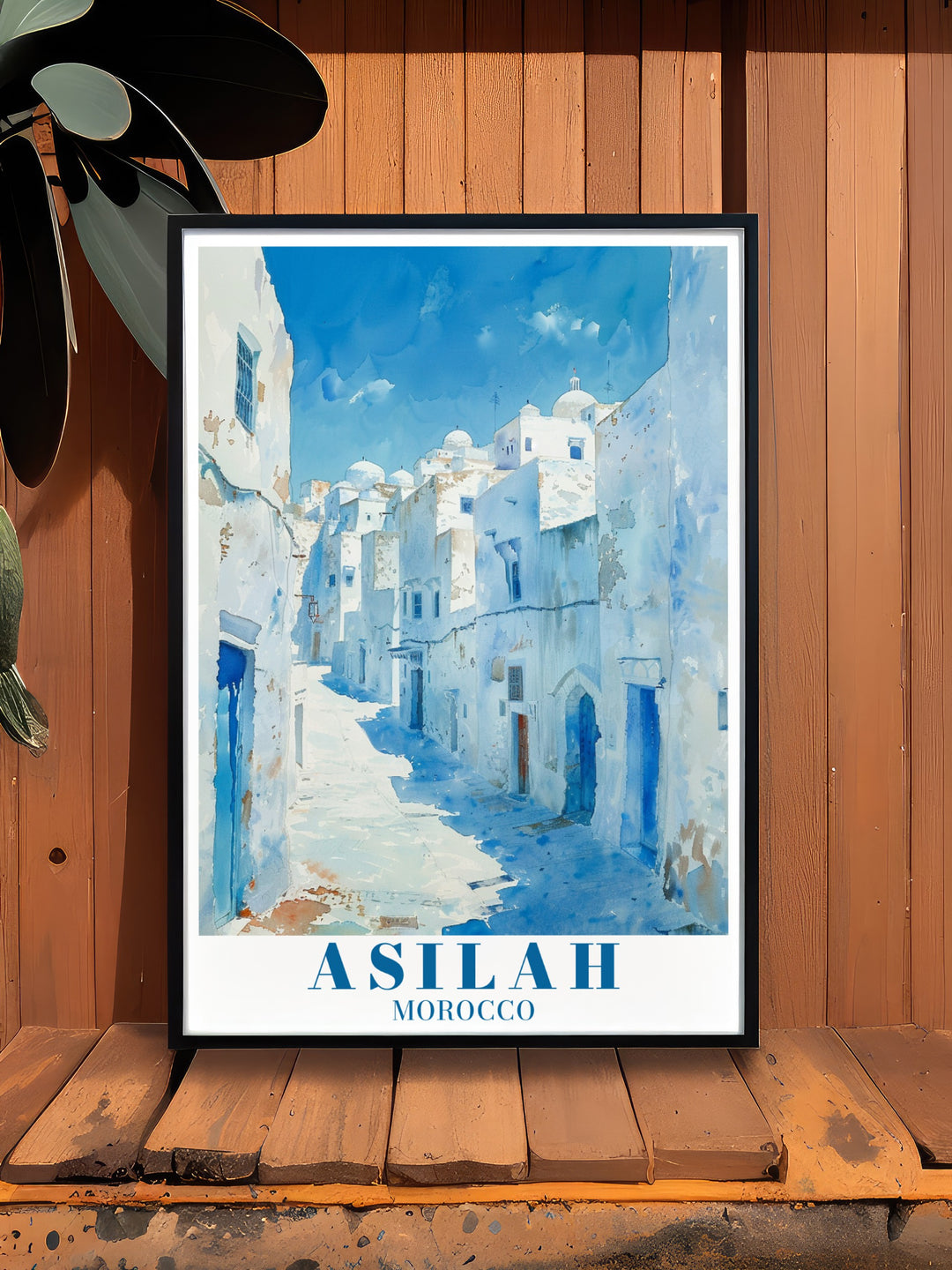 This detailed Asilah poster print features the vibrant Medina of Asilah, capturing the artistic murals and whitewashed walls of the historic town. Perfect for anyone who loves Moroccan culture and travel, this print brings the essence of Asilahs artistic charm into your home decor.