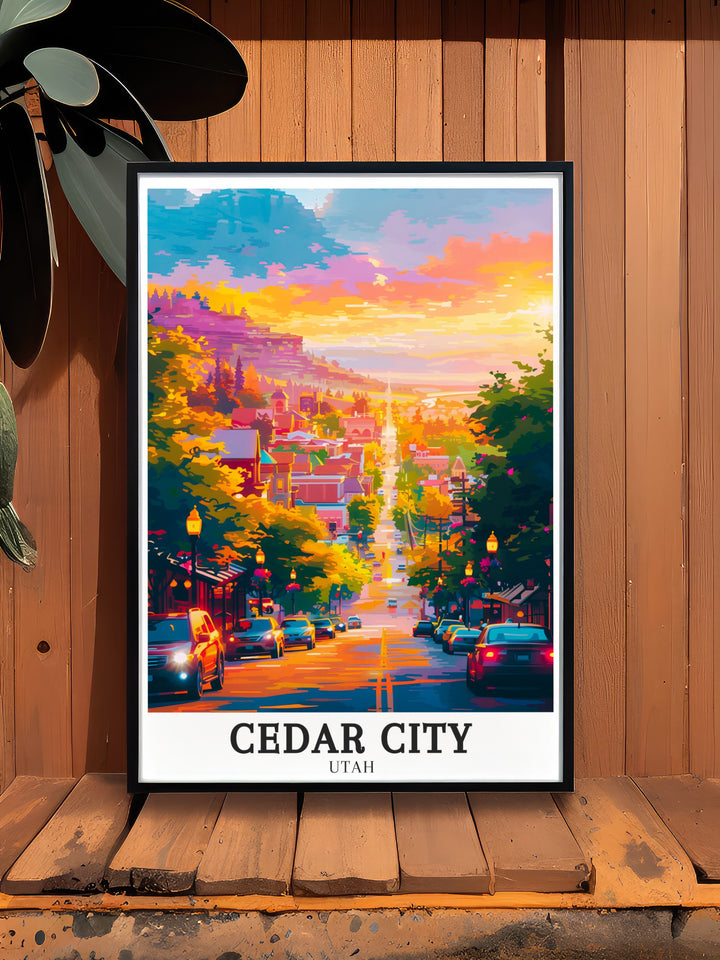 Stunning Center Street Cedar City Historic District wall art a perfect Utah gift for history enthusiasts and art lovers alike this print beautifully captures the charm and architectural elegance of Cedar Citys most iconic street