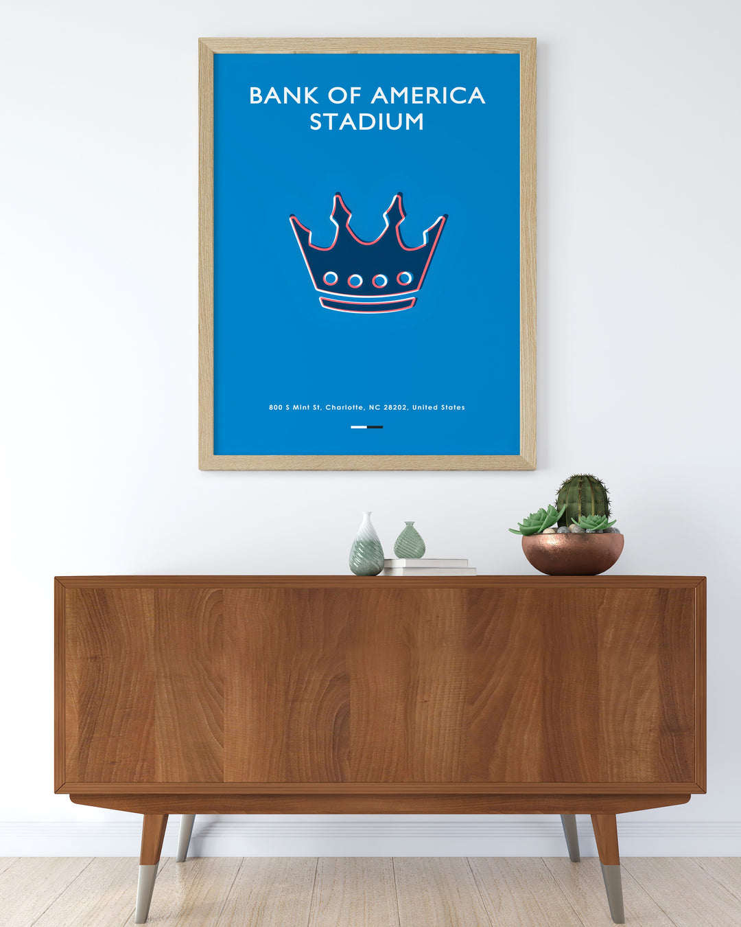 Modern Sports Art of the Carolina Panthers Bank of America Stadium blending seamlessly into contemporary settings and sports themed rooms